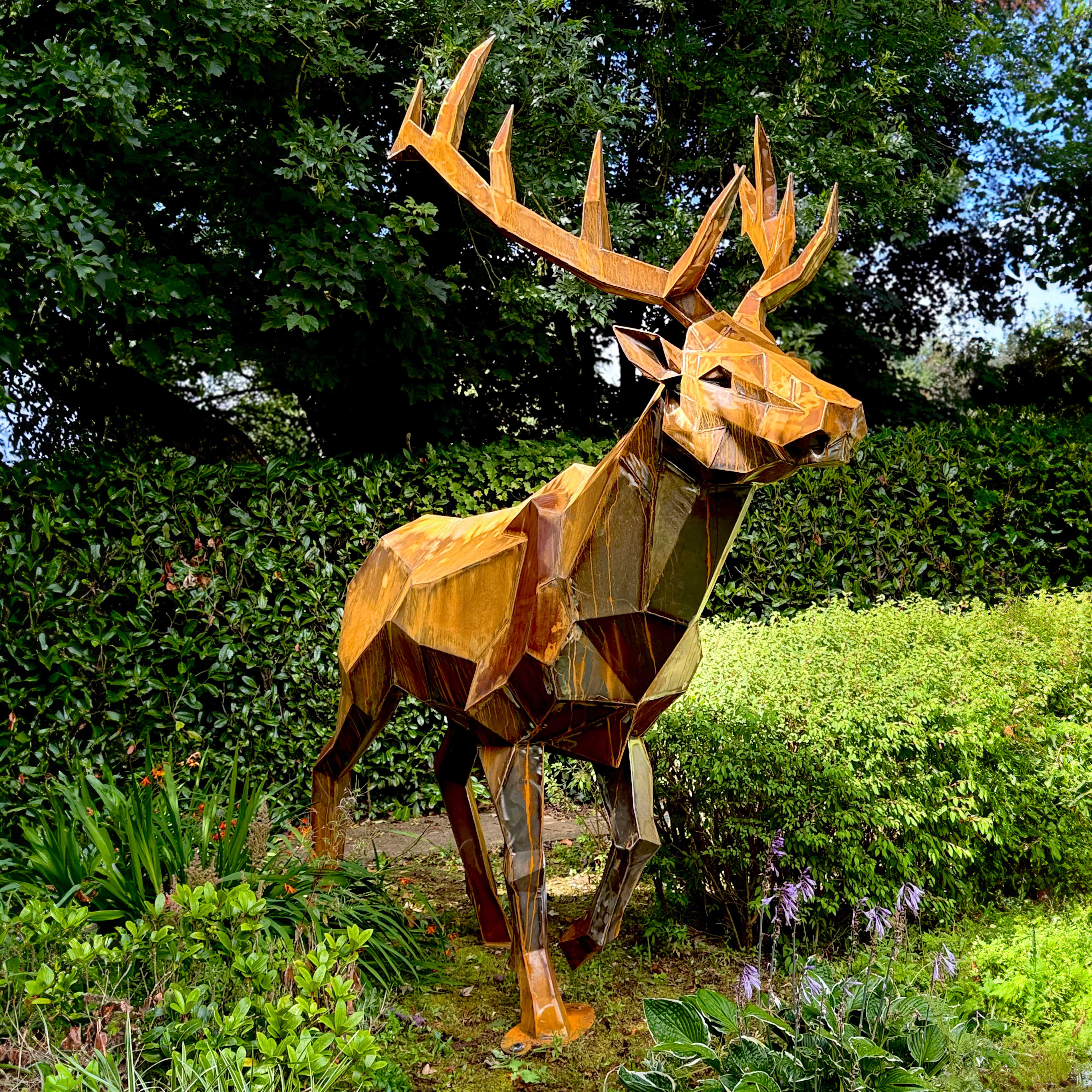 Buck - Geometric Corten Steel Sculpture
