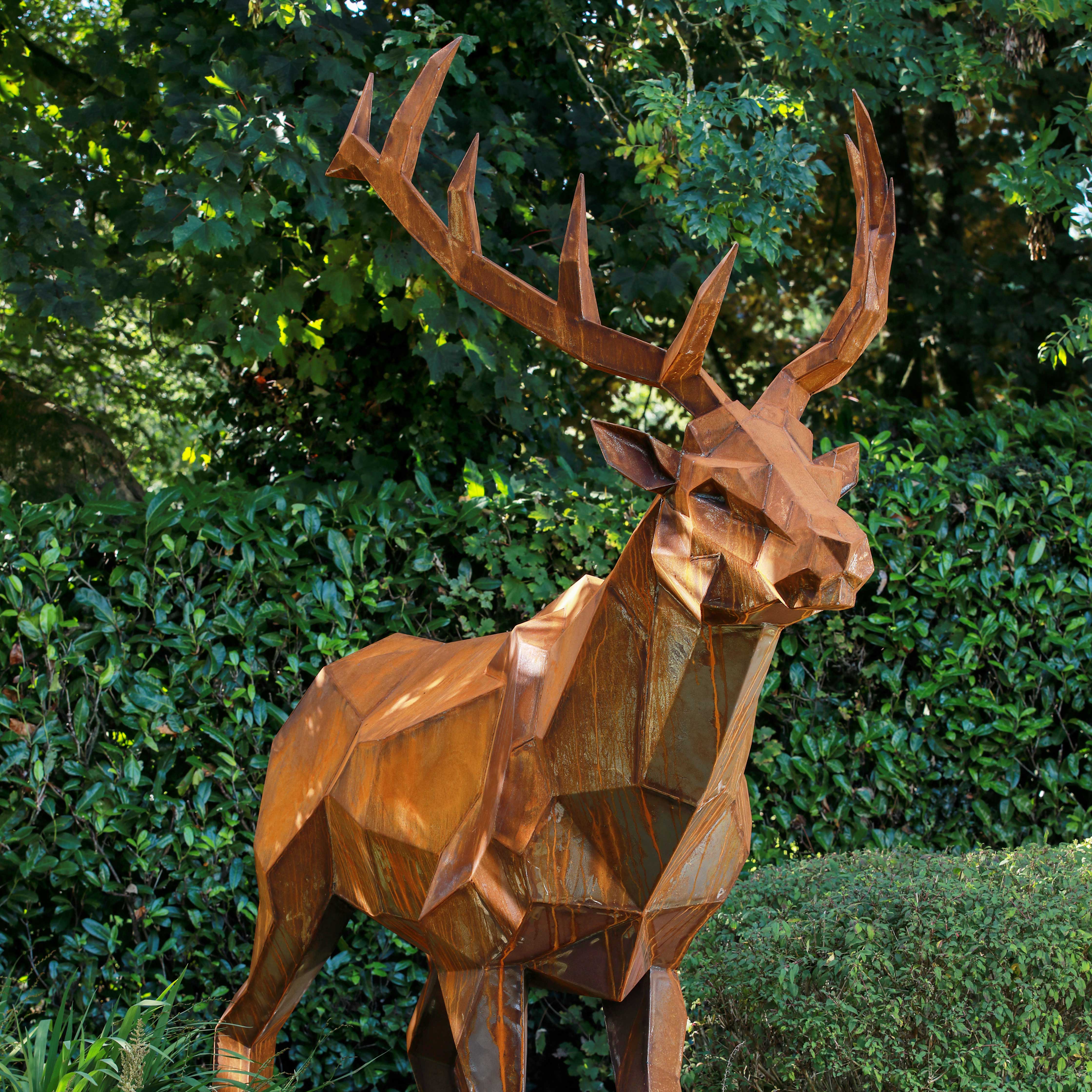 Buck - Geometric Corten Steel Sculpture